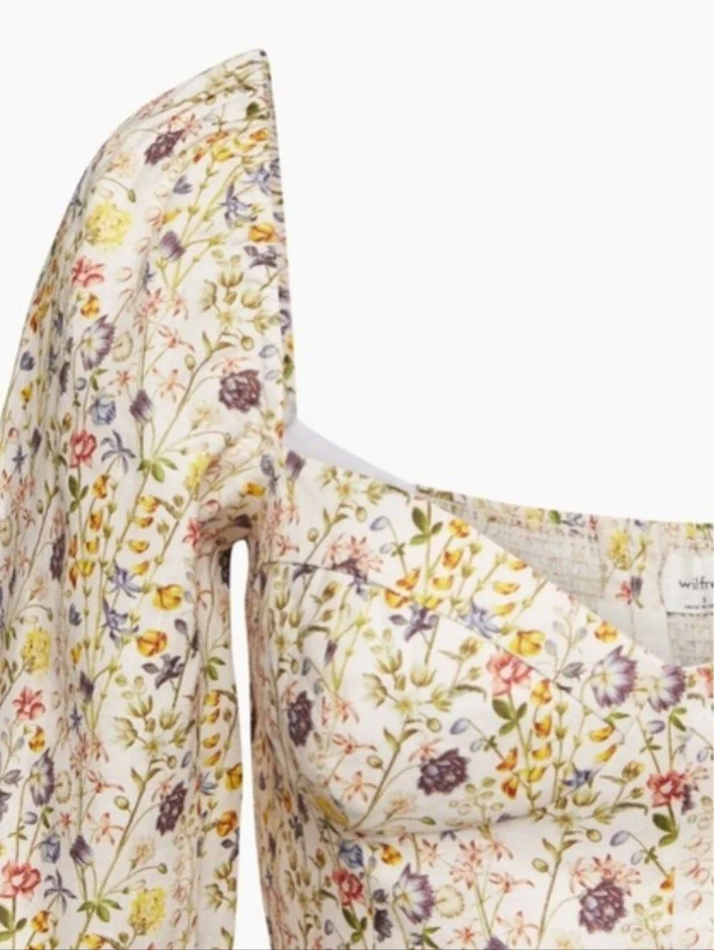 Aritzia Wilfred Villet Linen Floral Blouse in White in Medium - Picture 5 of 9